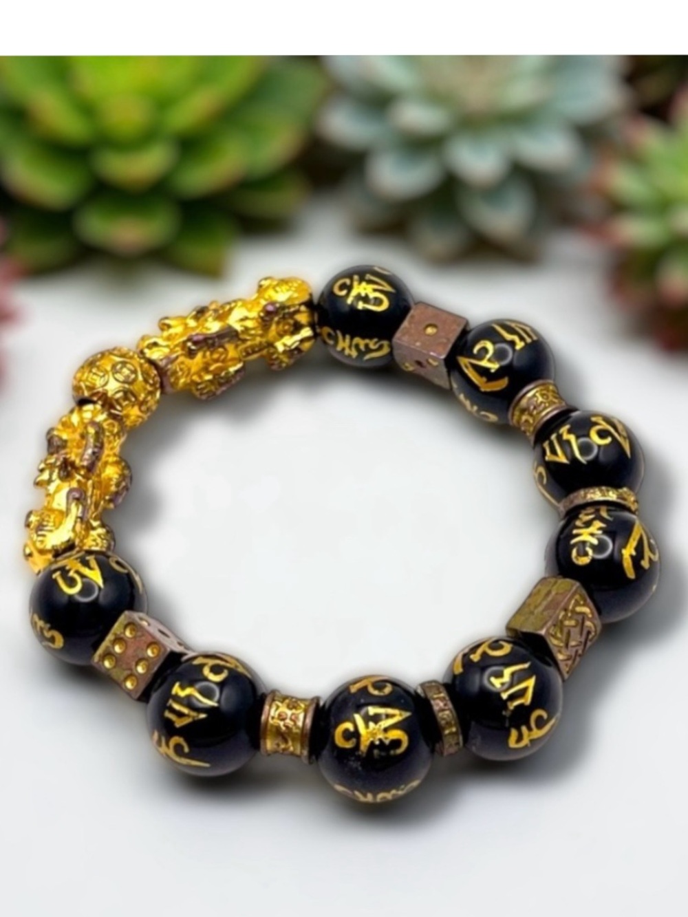 Authentic Feng Shui Black Obsidian Double Pixiu Wealth Protection Bracelet